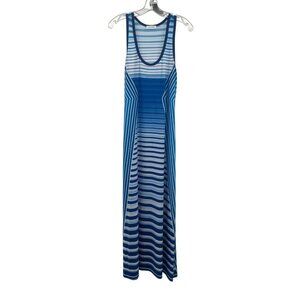 Calvin Klein Womens Maxi Tank Dress Blue/White Striped Size 10